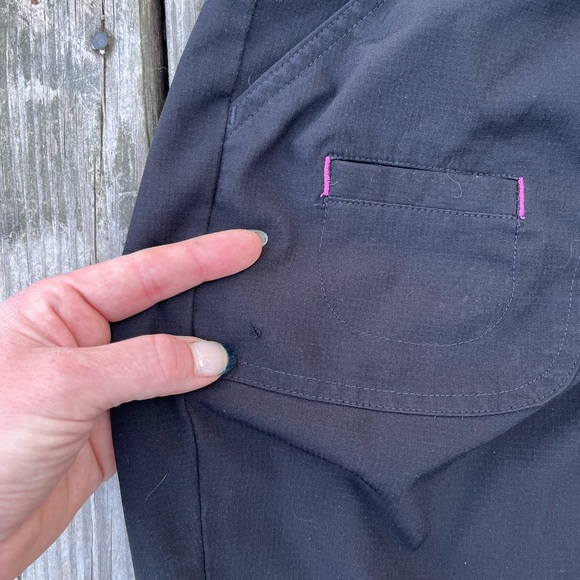 Heart Soul Women XL Scrub Pant 4-Pocket STRETCH Logo Elastic Black Petite 1X - Picture 10 of 12